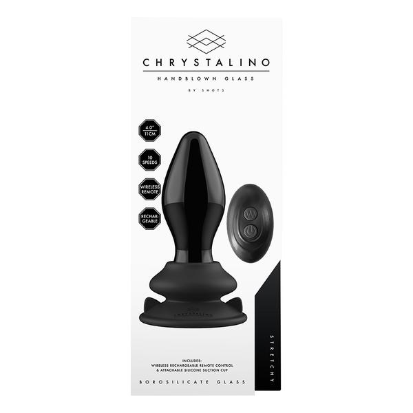 STRETCHY - GLASS VIBRATOR - WITH SUCTION CUP AND REMOTE - RECHARGEABLE - 10 VELOCIDADES - NEGRO - imagen 2
