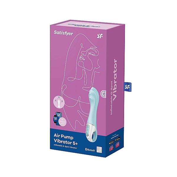 SATISFYER AIR PUMP VIBRATOR 5+ VIBRADOR PUNTO G INFLABLE AZUL 1UN