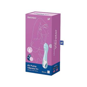 SATISFYER AIR PUMP VIBRATOR 5+ VIBRADOR PUNTO G INFLABLE AZUL 1UN