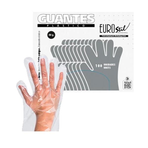 EUROSTIL PLASTICO GUANTES DESECHABLES CAJA 100UN