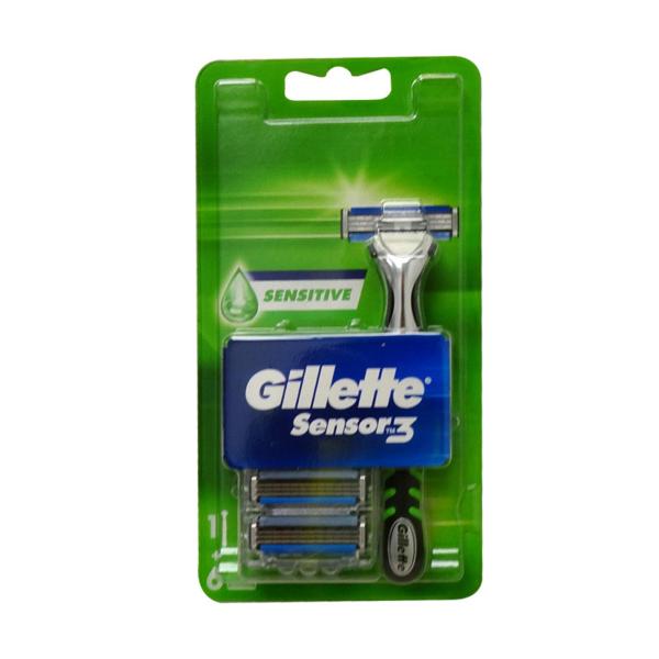 GILLETTE SENSOR3 SENSITIVE CUCHILLA DE AFEITAR PACK 1UN + RECAMBIO CUCHILLAS PACK