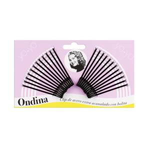 EUROSTIL ACANALADO CLIPS ACERO CON BOLITA NEGRA 50MM PACK 1UN