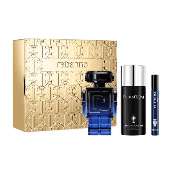 PACO RABANNE PHANTOM INTENSE EAU DE PARFUM 100ML + DESODORANTE SPRAY 150ML VAPORIZADOR + MINIATURA 10ML